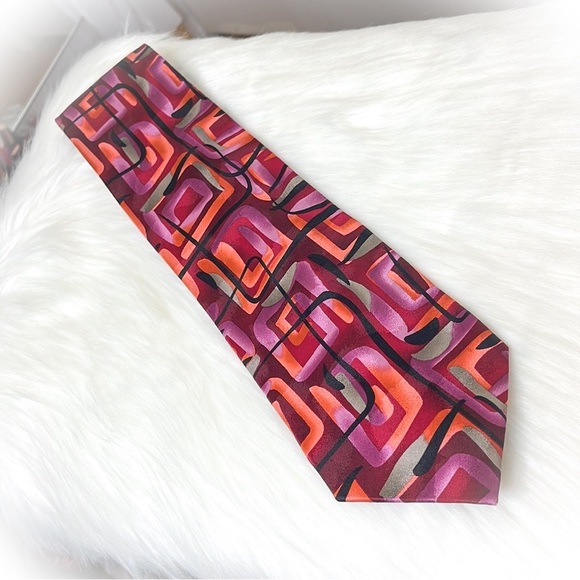 💕Super Attractive Mens Jerry Garcia Geometric Shapes Vibrant Colors Necktie💕 - Picture 7 of 11